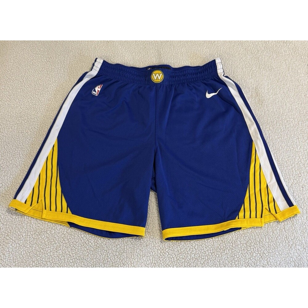 Nike Golden State Warriors NBA Icon Edition Swingman Shorts Blue Mens 42 XLarge